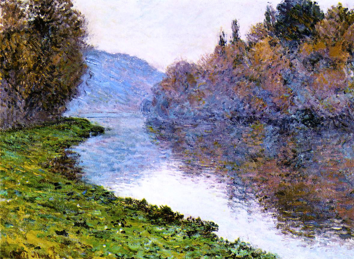 Claude Oscar Monet Banks of the Seine at Jenfosse: Clear Weather Art ...