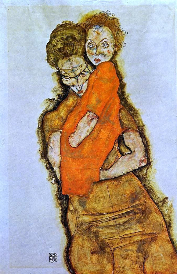  Egon Schiele Mother and Child - Art Print