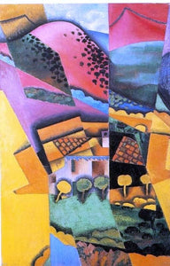  Juan Gris landscape at Ceret Sunset - Art Print