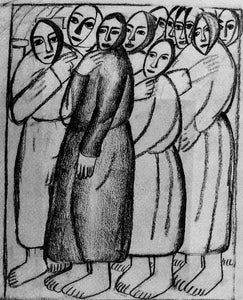  Kazimir Malevich Peasant Women in a Church - Art Print