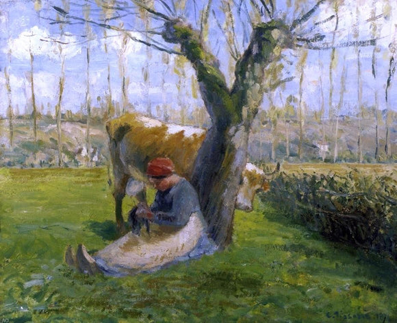  Camille Pissarro The Cowherd - Art Print