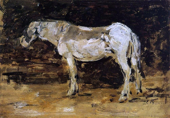  Eugene-Louis Boudin White Horse - Art Print