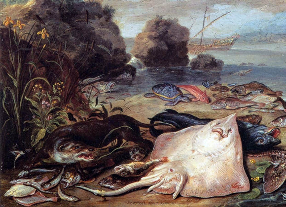  Jan Van I Kessel The Day's Catch (detail) - Art Print