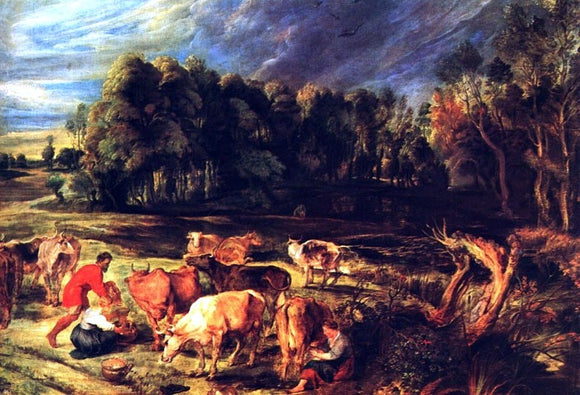  Peter Paul Rubens Landscape with Cows - Art Print