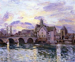  Alfred Sisley The Bridge at Moret at Sunset - Art Print