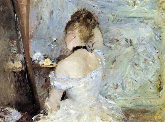  Berthe Morisot Young Woman at the Mirror (also known as Young Girl Getting Dressed, Seen from the Back) - Art Print