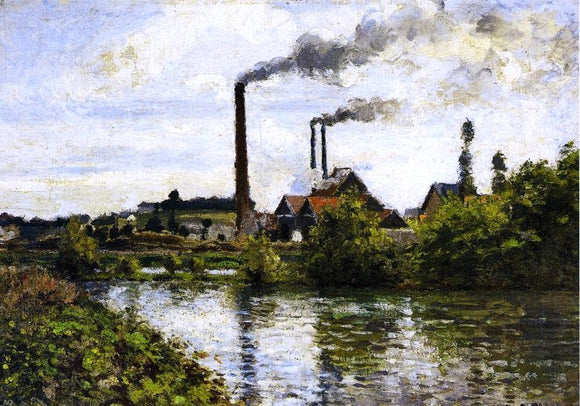  Camille Pissarro The Factory at Pontoise - Art Print