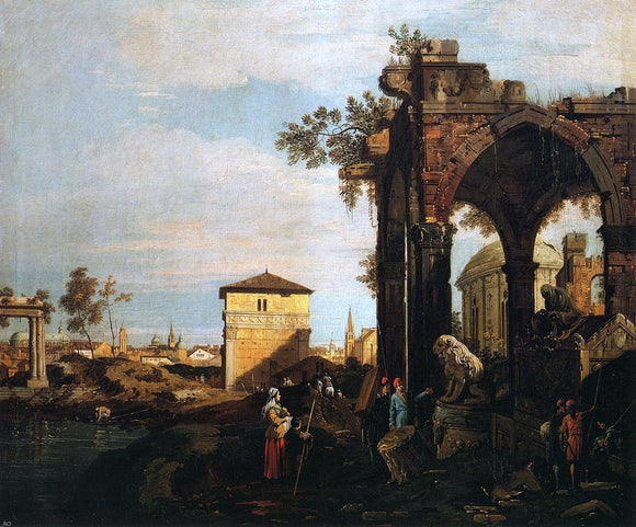  Canaletto A Landscape with Ruins - Art Print