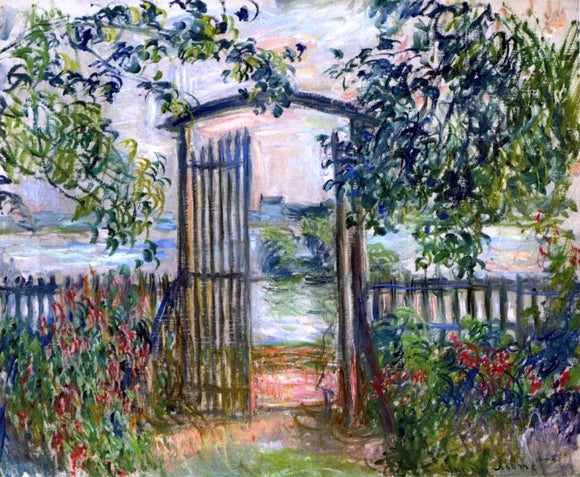  Claude Oscar Monet A Garden Gate at Vetheuil - Art Print