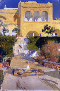  Joaquin Sorolla Y Bastida Afternoon sun at the Alcazar at Seville - Art Print