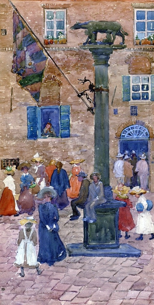  Maurice Prendergast Sienna - Column of the Wolf - Art Print