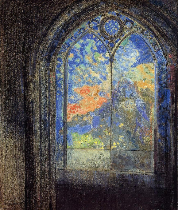  Odilon Redon Stained Glass Window (also known as The Mysterious Garden) - Art Print