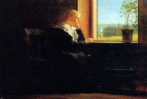  Winslow Homer Looking out to Sea (also known as Female Figure in Black near a Window) - Art Print