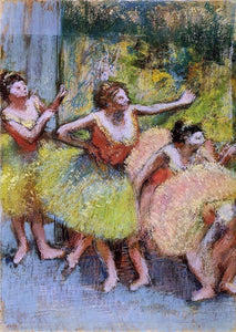  Edgar Degas Dancers in Green and Yellow - Art Print