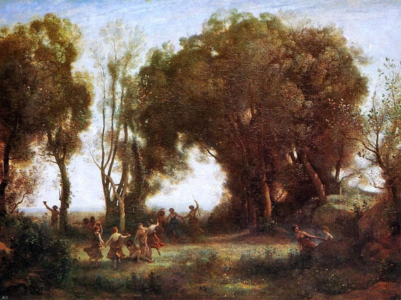  Jean-Baptiste-Camille Corot Morning - Dance of the Nymphs - Art Print