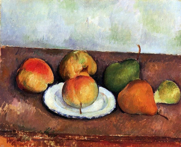  Paul Cezanne Still Life - Plate and Fruit - Art Print