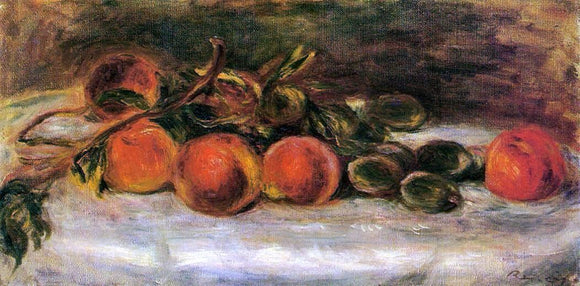  Pierre Auguste Renoir Still Life with Peaches and Chestnuts - Art Print