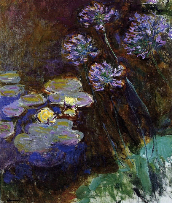  Claude Oscar Monet Water-Lilies and Agapanthus - Art Print