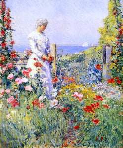  Frederick Childe Hassam In the Garden (also known as Celia Thaxter in Her Garden) - Art Print