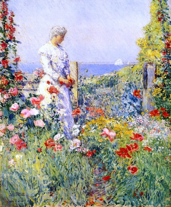  Frederick Childe Hassam In the Garden (also known as Celia Thaxter in Her Garden) - Art Print