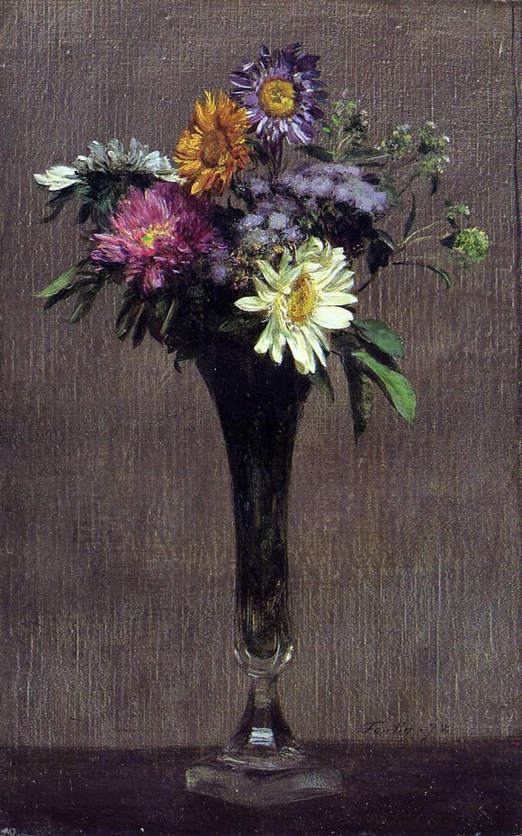  Henri Fantin-Latour Daisies and Dahlias - Art Print