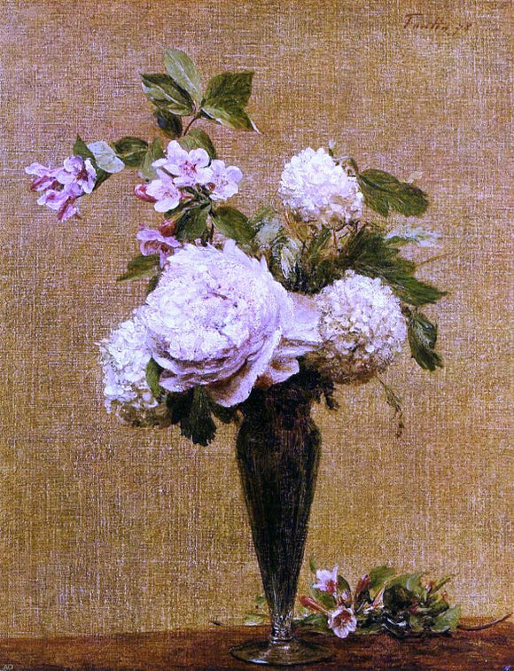  Henri Fantin-Latour Vase of Peonies and Snowballs - Art Print