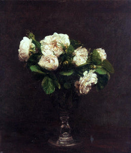  Henri Fantin-Latour White Roses - Art Print