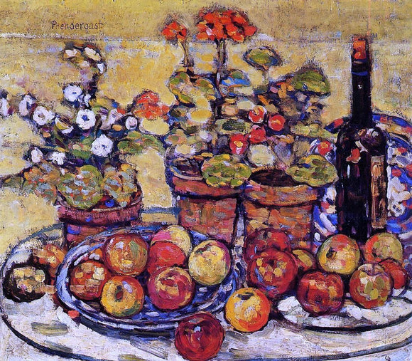  Maurice Prendergast Still Life - Fruit and Flowers - Art Print