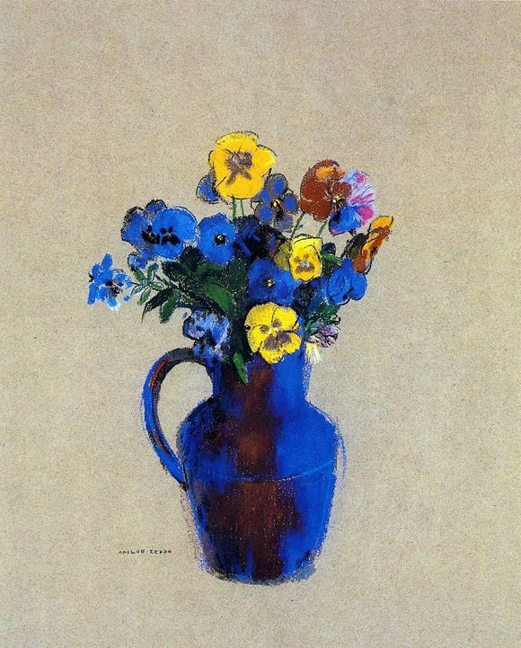  Odilon Redon Vase of Flowers - Pansies - Art Print