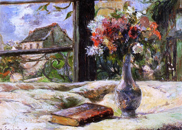  Paul Gauguin Vase of Flowers and Window - Art Print