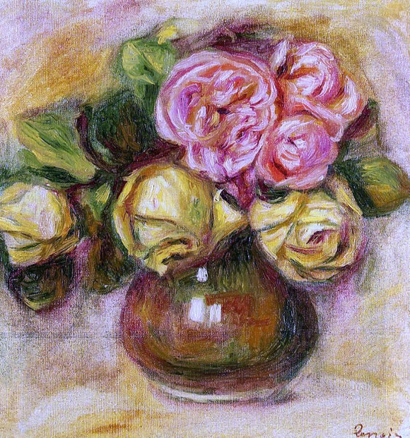  Pierre Auguste Renoir Vase of Roses - Art Print