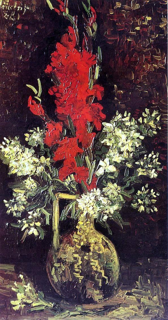  Vincent Van Gogh Vase with Gladioli and Carnations - Art Print