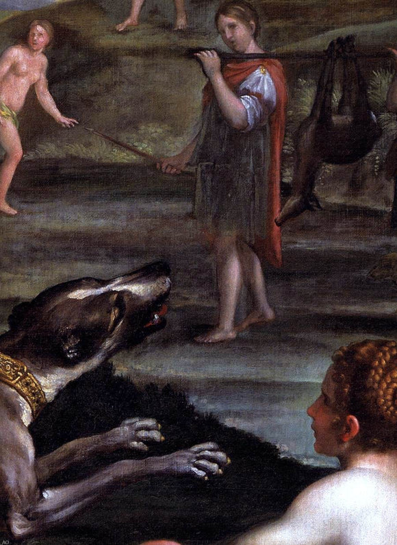  Domenichino Diana and her Nymphs (detail) - Art Print