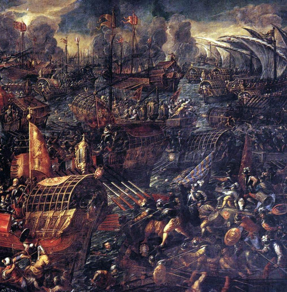  Andrea Vicentino Battle of Lepanto (detail) - Art Print