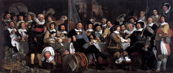  Bartholomeus Van der Helst Celebration of the Peace of Munster, 1648, at the Crossbowmen's Headquarters - Art Print