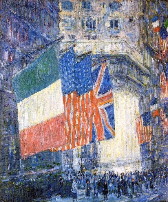  Frederick Childe Hassam Avenue of the Allies (also known as Flags on the Waldorf) - Art Print