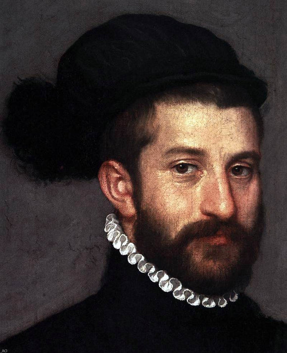  Giovanni Battista Moroni The Black Knight (detail) - Art Print