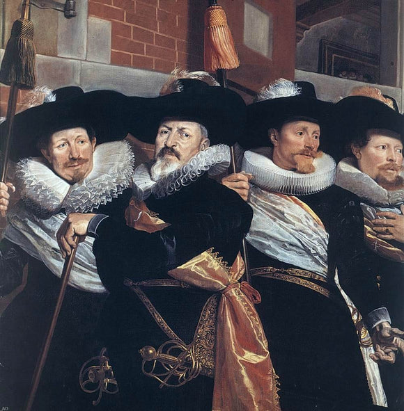  Hendrick Gerritsz Pot Officers of the Civic Guard of St Adrian (detail) - Art Print