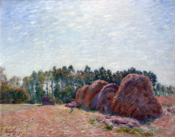  Alfred Sisley Haystacks at Moret -  Morning Light - Art Print