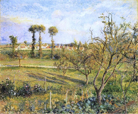  Camille Pissarro Sunset at Valhermeil, near Pontoise - Art Print