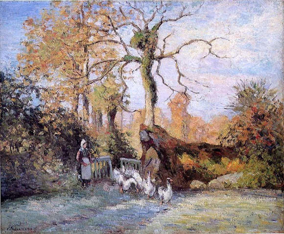  Camille Pissarro The Goose Girl at Montfoucault, White Frost - Art Print