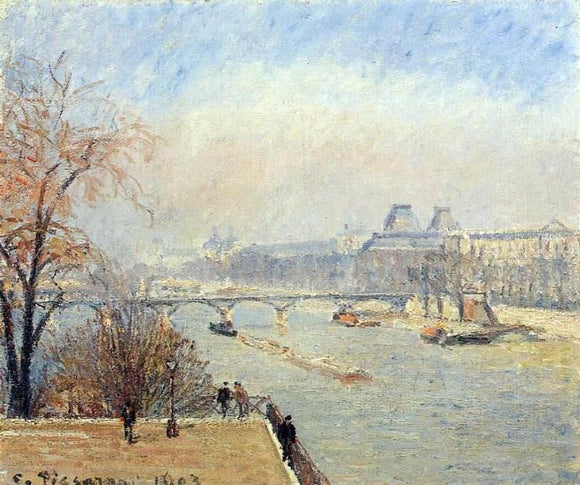  Camille Pissarro The Louvre - March Mist - Art Print