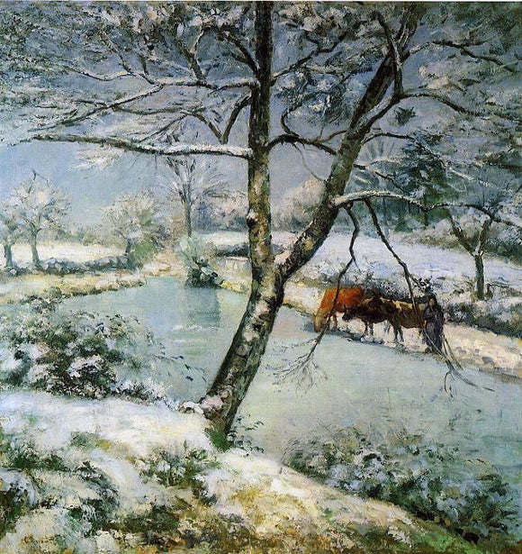  Camille Pissarro Winter at Montfoucault (also known as The Effect of Snow) - Art Print