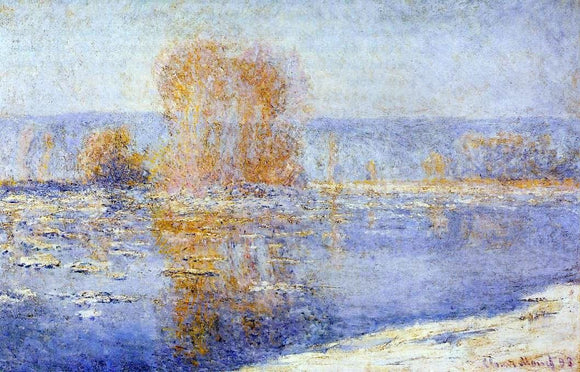  Claude Oscar Monet Floating Ice at Bennecourt - Art Print