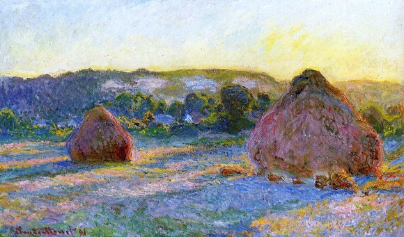  Claude Oscar Monet Grainstacks at the End of Summer, Evening Effect - Art Print