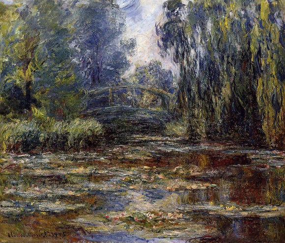  Claude Oscar Monet A Water-Lily Pond and Bridge - Art Print