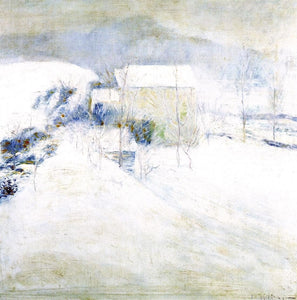  John Twachtman Snow Scene at Utica - Art Print