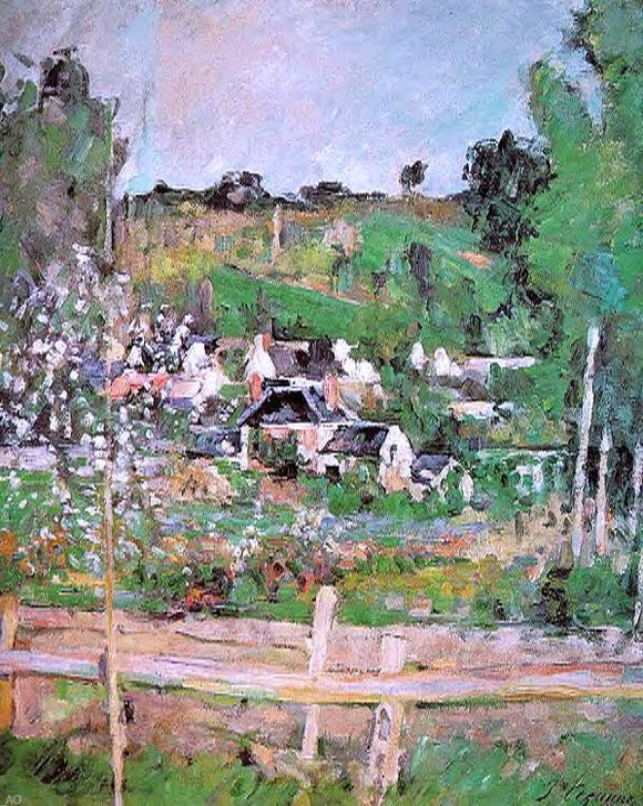  Paul Cezanne View of Auvers-sur-Oise (also known as The Fence) - Art Print