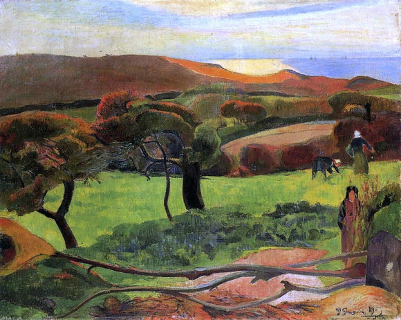  Paul Gauguin Breton Landscape - Fields by the Sea (also known as Le Pouldu) - Art Print