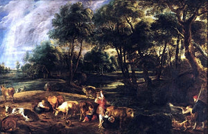  Peter Paul Rubens Landscape with Cows and Wildfowlers - Art Print